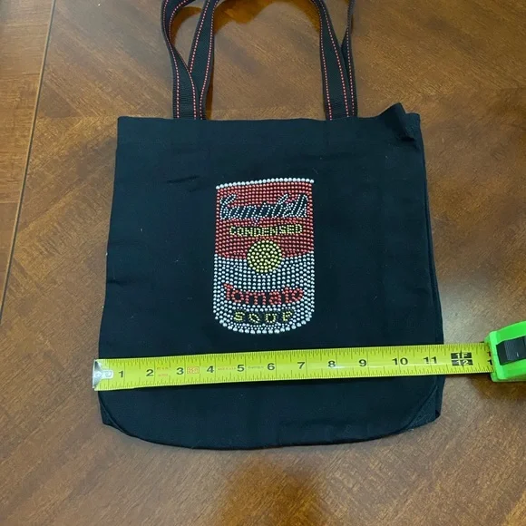 NWOT Vintage Campbell Soup Black Tote Bag with Decorative Can Motif - Picture 2 of 7